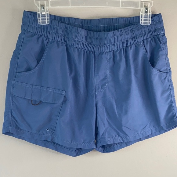 Women's Relaxed Fit Blue Cargo Shorts - Picture 1 of 10